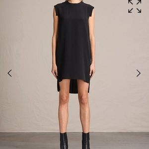 Orange All Saints Silk Shift Dress